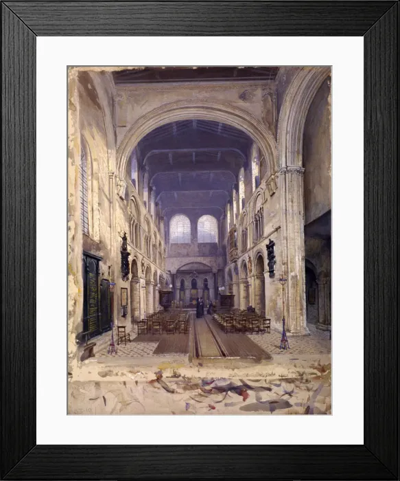 Framed Print : Interior of St Bartholomews Priory, London, 1880. Artist: John Crowther Framed Print : Interior of St Bartholomews Priory, London, 1880. Artist: John Crowther