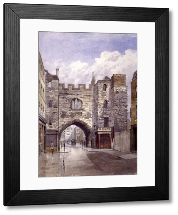 Framed Print : St Johns Gate, Clerkenwell, London, 1884. Artist: John Crowther Framed Print : St Johns Gate, Clerkenwell, London, 1884. Artist: John Crowther