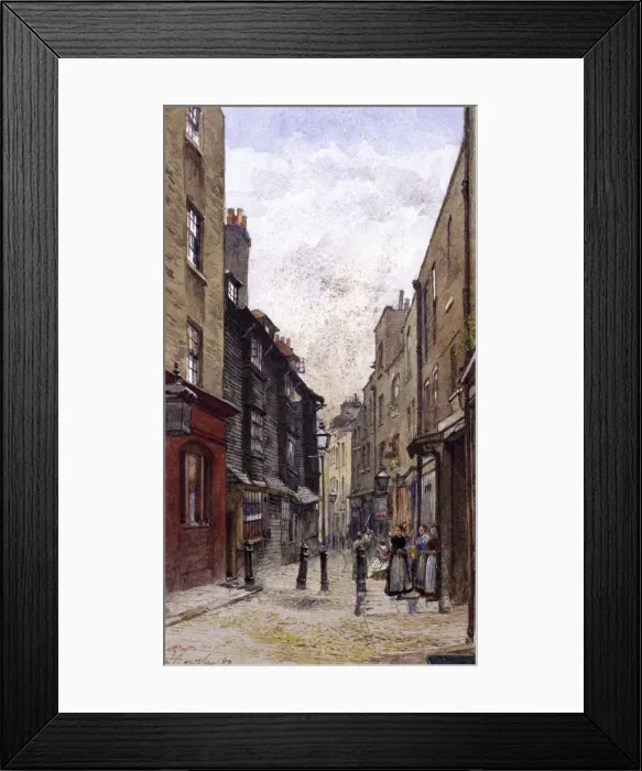 Framed Print : Peters Lane, Clerkenwell, London, 1880. Artist: John Crowther Framed Print : Peters Lane, Clerkenwell, London, 1880. Artist: John Crowther