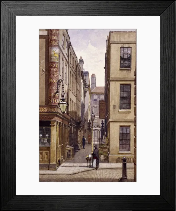 Framed Print : Stag Public House, Devereux Court, London, 1887. Artist: John Crowther Framed Print : Stag Public House, Devereux Court, London, 1887. Artist: John Crowther