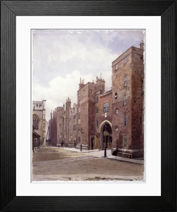 Framed Print : Lincolns Inn Gatehouse, London, 1879. Artist: John Crowther Framed Print : Lincolns Inn Gatehouse, London, 1879. Artist: John Crowther