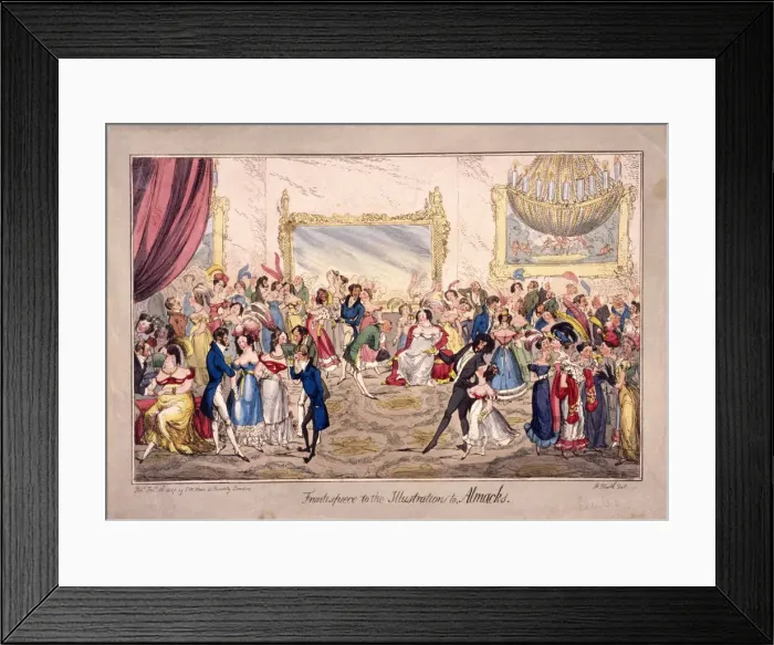 Framed Print : Almacks Assembly Rooms, London, 1827. Artist: SW Fores Framed Print : Almacks Assembly Rooms, London, 1827. Artist: SW Fores