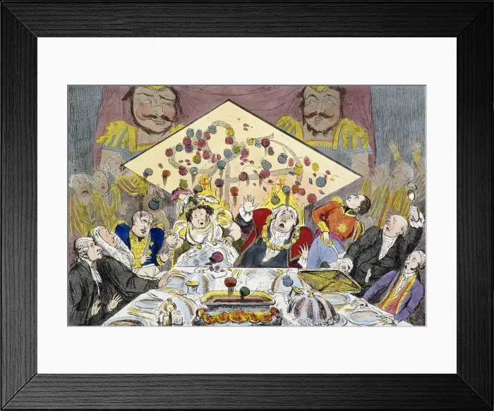 Framed Print : Civic anointing - or - the catastrophe of Lord Mayors Day 1827, vide Guildhall, 1827 Framed Print : Civic anointing - or - the catastrophe of Lord Mayors Day 1827, vide Guildhall, 1827