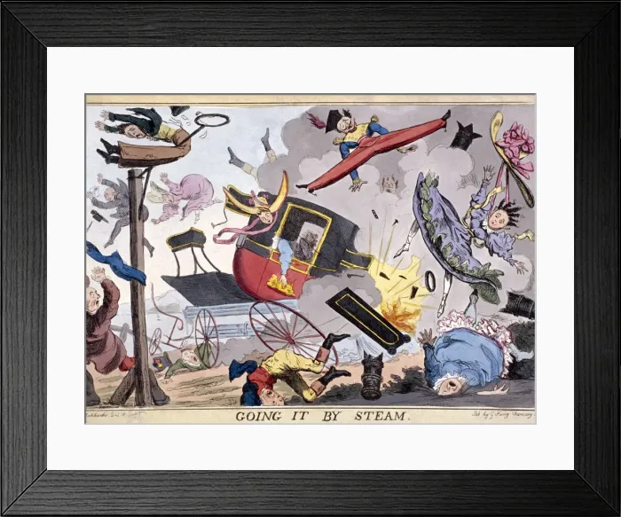 Framed Print : Going it by steam, (1829?). Artist: Robert Seymour Framed Print : Going it by steam, (1829?). Artist: Robert Seymour