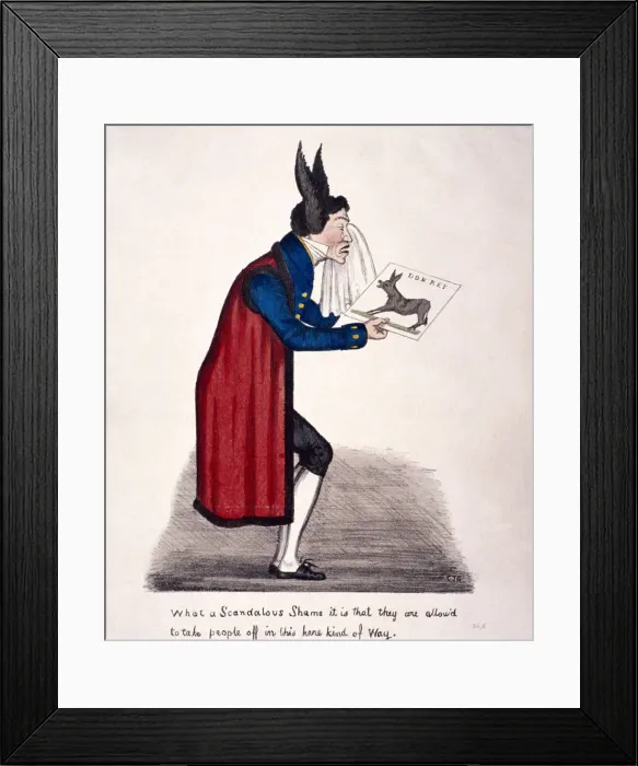 Framed Print : Caricature of Sir John Key, c1830 Framed Print : Caricature of Sir John Key, c1830