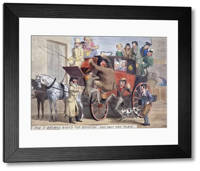 Framed Print : The 3 Browns book d for Brighton, and only one place, c1830 Framed Print : The 3 Browns book d for Brighton, and only one place, c1830
