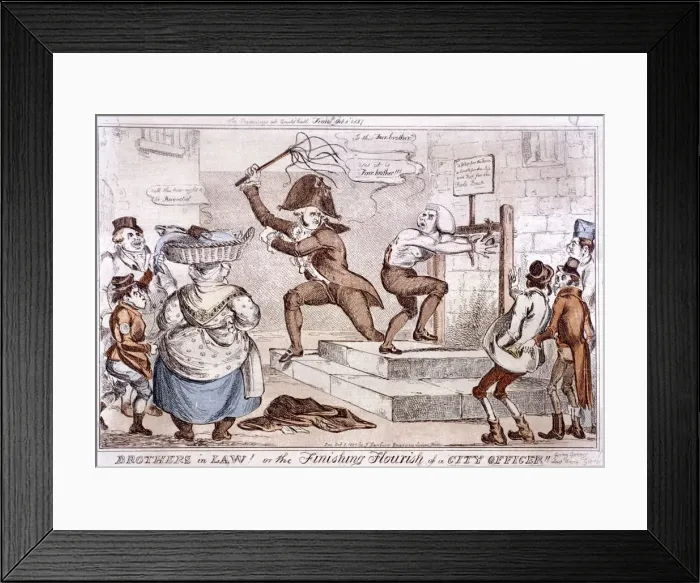 Framed Print : Brothers in law! or the finishing flourish of a City officer!!, 1827