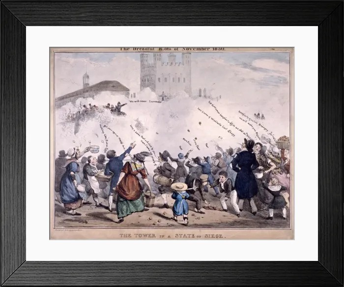 Framed Print : Siege at the Tower of London, 1830 Framed Print : Siege at the Tower of London, 1830