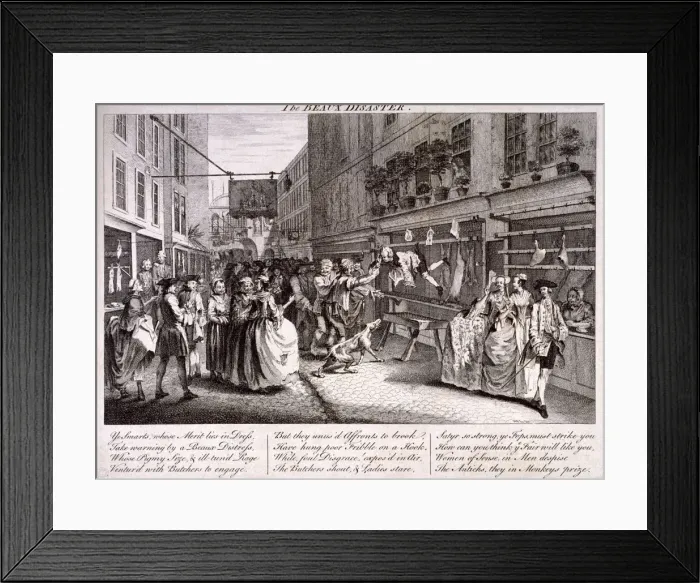 Framed Print : The beaux disaster, 1747. Artist: John June Framed Print : The beaux disaster, 1747. Artist: John June