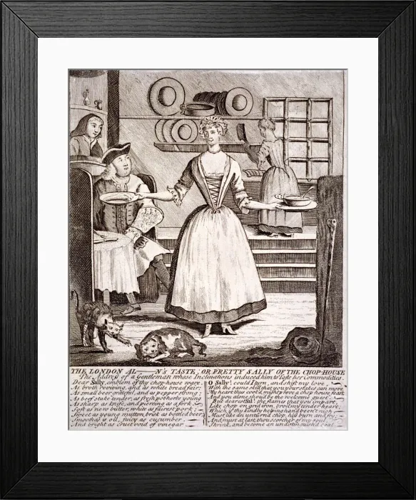 Framed Print : The London al - ns taste, or pretty Sally of the chop-house, 1750 Framed Print : The London al - ns taste, or pretty Sally of the chop-house, 1750