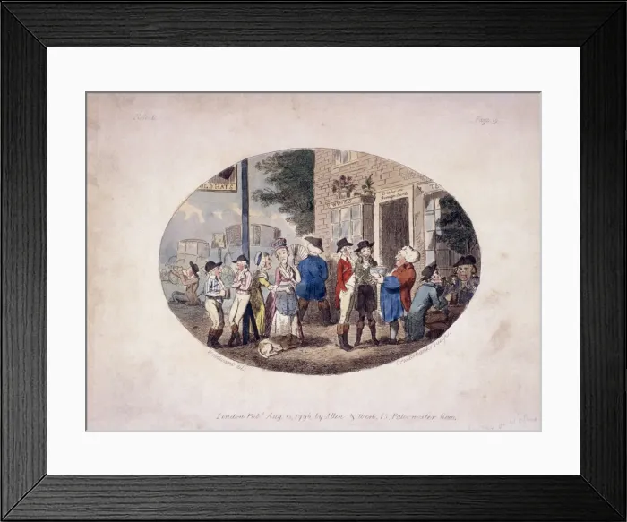 Framed Print : Old Hats Tavern, (Uxbridge, Middlesex?), 1796. Artist: Isaac Cruikshank Framed Print : Old Hats Tavern, (Uxbridge, Middlesex?), 1796. Artist: Isaac Cruikshank