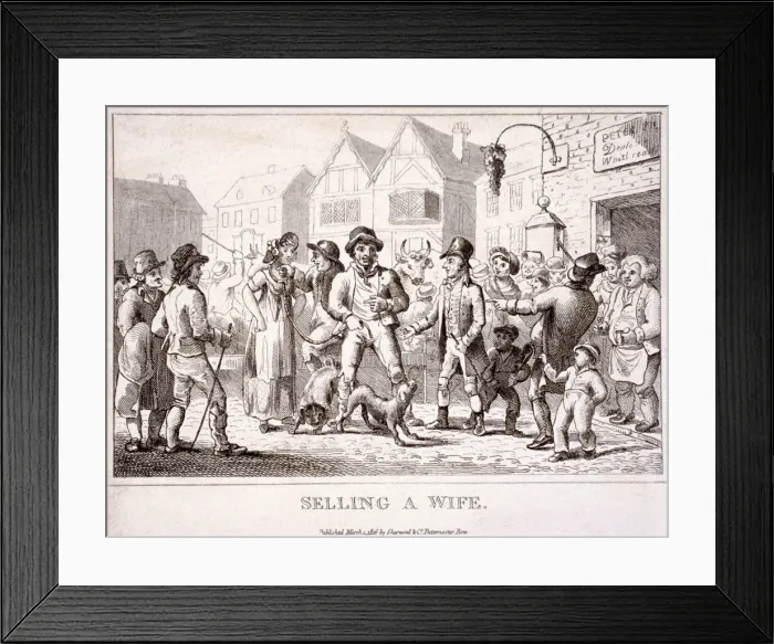 Framed Print : Selling a wife, Smithfield Market, London, 1816 Framed Print : Selling a wife, Smithfield Market, London, 1816
