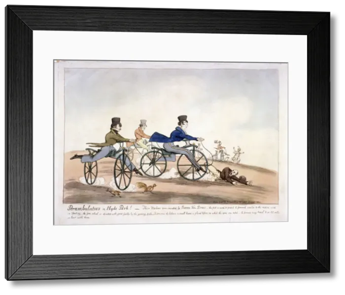 Framed Print : Perambulators in Hyde Park!, London, 1819 Framed Print : Perambulators in Hyde Park!, London, 1819