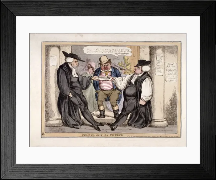 Framed Print : Coming out of church, London, c1815 Framed Print : Coming out of church, London, c1815