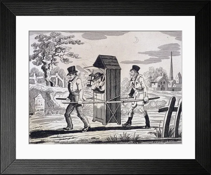 Framed Print : Satire on night watchmen, London, 1825 Framed Print : Satire on night watchmen, London, 1825