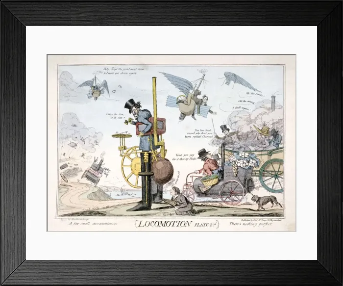 Framed Print : Locomotion, London, c1820. Artist: George Cruikshank Framed Print : Locomotion, London, c1820. Artist: George Cruikshank