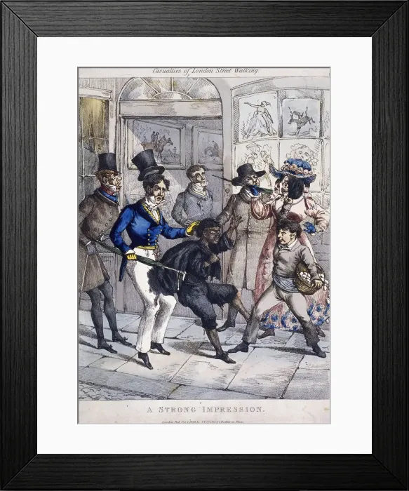 Framed Print : Casualties of London street walking: a strong impression, London, 1826 Framed Print : Casualties of London street walking: a strong impression, London, 1826