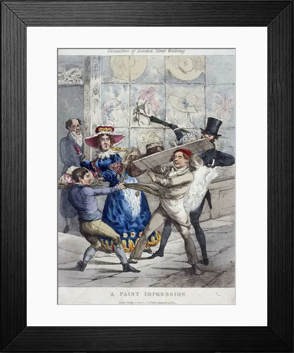 Framed Print : Casualties of London street walking; a faint impression, London, 1826 Framed Print : Casualties of London street walking; a faint impression, London, 1826