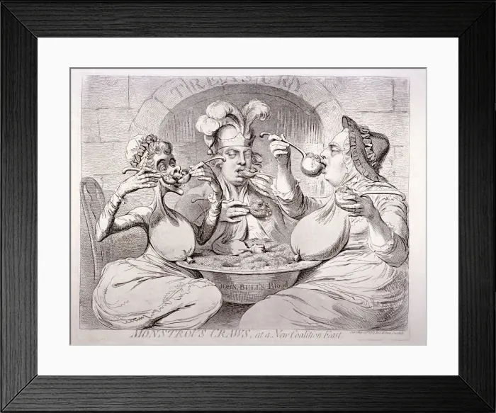 Framed Print : George III feeding himself on guineas, London, 1787 Framed Print : George III feeding himself on guineas, London, 1787