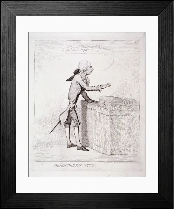 Framed Print : The bottomless-Pitt, Pitt making a speech, London, 1792 Framed Print : The bottomless-Pitt, Pitt making a speech, London, 1792