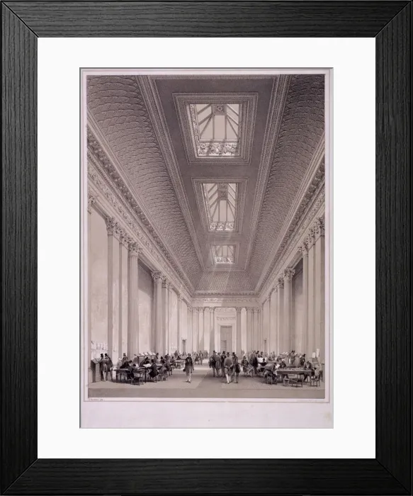 Framed Print : Hall of Commerce, Threadneedle Street, London, c1850. Artist: George Hawkins Framed Print : Hall of Commerce, Threadneedle Street, London, c1850. Artist: George Hawkins