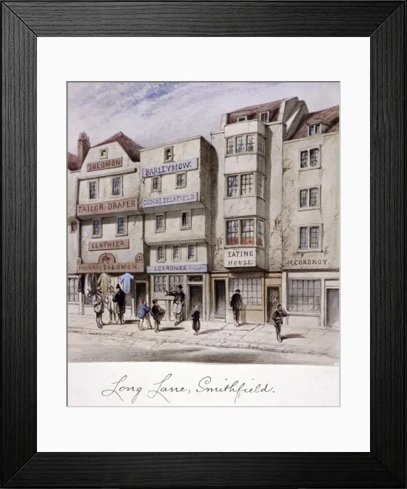 Framed Print : Long Lane, Smithfield, London, c1844 Framed Print : Long Lane, Smithfield, London, c1844