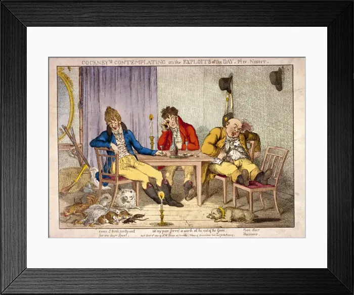 Framed Print : Night, part IV of Cockneys contemplating on the exploits of the day, 1800. Artist Framed Print : Night, part IV of Cockneys contemplating on the exploits of the day, 1800. Artist