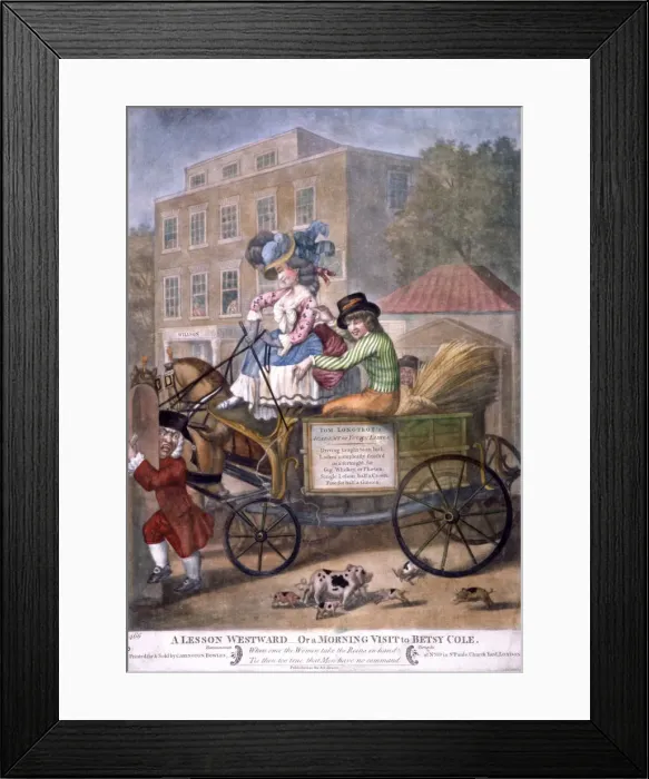Framed Print : A lesson westward... Hammersmith Turnpike, London, 1782 Framed Print : A lesson westward... Hammersmith Turnpike, London, 1782