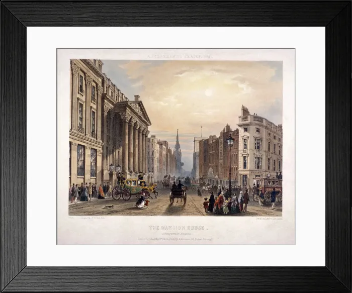 Framed Print : Mansion House and Cheapside, London, 1851. Artist: Thomas Picken Framed Print : Mansion House and Cheapside, London, 1851. Artist: Thomas Picken