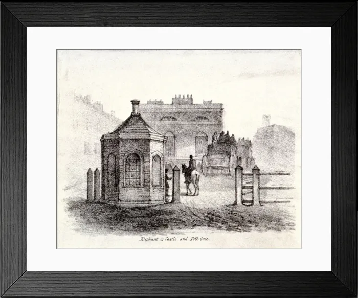 Framed Print : Elephant and Castle Inn, Newington Causeway, Southwark, London, c1830 Framed Print : Elephant and Castle Inn, Newington Causeway, Southwark, London, c1830
