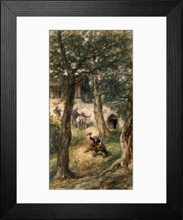 Framed Print : Under the greenwood tree, 1886. Artist: Sir John Gilbert Framed Print : Under the greenwood tree, 1886. Artist: Sir John Gilbert