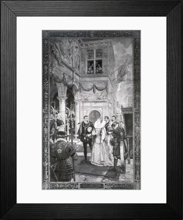 Framed Print : Opening of the Royal Exchange, 1571, (1887). Artist: Windsor Tapestry Framed Print : Opening of the Royal Exchange, 1571, (1887). Artist: Windsor Tapestry