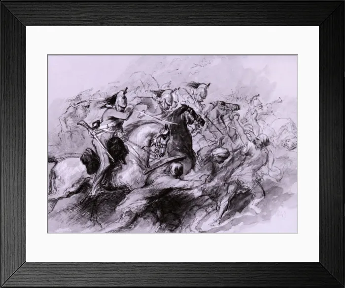 Framed Print : A Cavalry Charge, 1849. Artist: Sir John Gilbert Framed Print : A Cavalry Charge, 1849. Artist: Sir John Gilbert