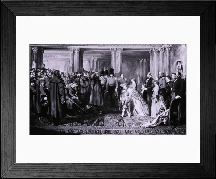 Framed Print : Queen Victoria presenting medals to the Guards after the Crimean War, 1856. Artist Framed Print : Queen Victoria presenting medals to the Guards after the Crimean War, 1856. Artist