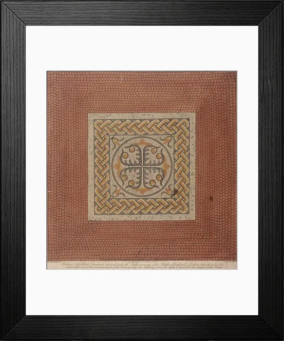 Framed Print : Roman tessellated pavement beneath Bank of England, London, 1806 Framed Print : Roman tessellated pavement beneath Bank of England, London, 1806