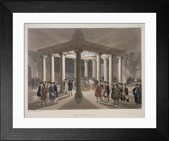 Framed Print : Coal Exchange, London, 1808. Artist: Augustus Charles Pugin Framed Print : Coal Exchange, London, 1808. Artist: Augustus Charles Pugin