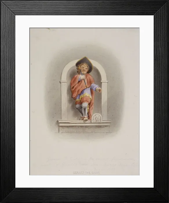 Framed Print : Gerard the Giant, Gerards Hall, Basing Lane, London, 1852 Framed Print : Gerard the Giant, Gerards Hall, Basing Lane, London, 1852