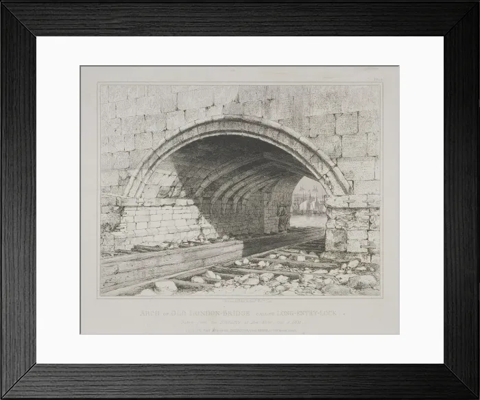Framed Print : London Bridge (old), 1832. Artist: Edward William Cooke Framed Print : London Bridge (old), 1832. Artist: Edward William Cooke