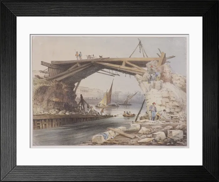 Framed Print : London Bridge (old), c1831 Framed Print : London Bridge (old), c1831