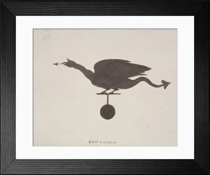 Framed Print : Weather vane from St Mary-le-Bow, London, c1850. Artist: JS Gardener Framed Print : Weather vane from St Mary-le-Bow, London, c1850. Artist: JS Gardener