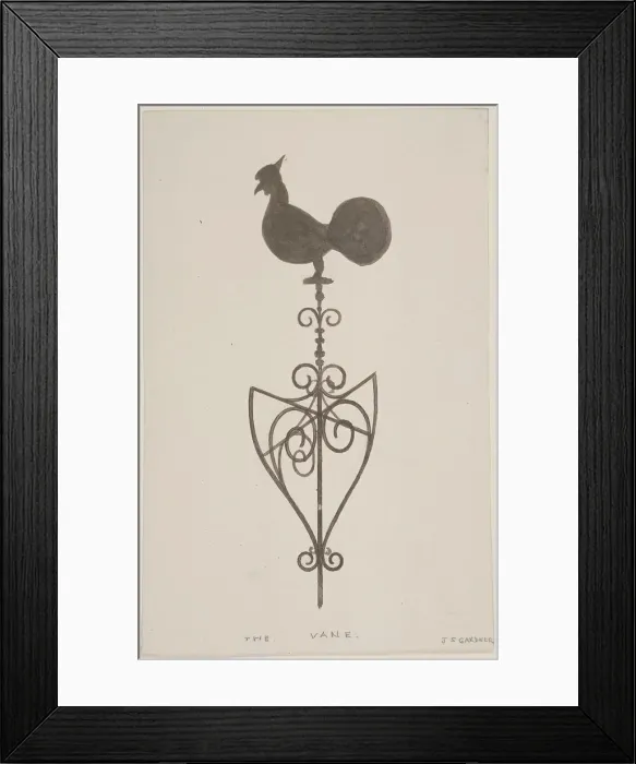 Framed Print : Weather vane from St Stephen, Coleman Street, London, c1850. Artist: JS Gardener Framed Print : Weather vane from St Stephen, Coleman Street, London, c1850. Artist: JS Gardener