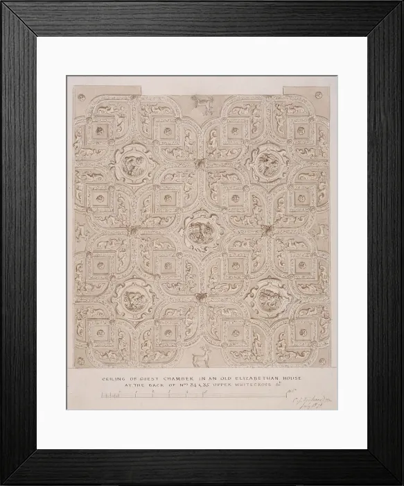 Framed Print : Ceiling of guest chamber in a house on Whitecross Street, London, 1871 Framed Print : Ceiling of guest chamber in a house on Whitecross Street, London, 1871