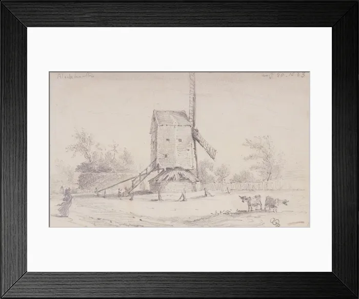 Framed Print : View of windmill on Blackheath, Greenwich, London, 1833. Artist: George Shepheard Framed Print : View of windmill on Blackheath, Greenwich, London, 1833. Artist: George Shepheard