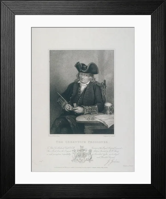 Framed Print : The Greenwich Pensioner Greenwich Hospital, Greenwich, London, 1829. Artist Framed Print : The Greenwich Pensioner Greenwich Hospital, Greenwich, London, 1829. Artist