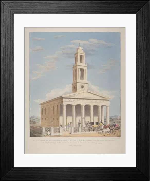 Framed Print : North west view of St George, Camberwell with figures in the front. Camberwell, London, 1827 Framed Print : North west view of St George, Camberwell with figures in the front. Camberwell, London, 1827