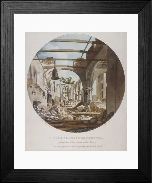 Framed Print : A view of St Jamess Church, Clerkenwell, Islington, London, 1789 Framed Print : A view of St Jamess Church, Clerkenwell, Islington, London, 1789