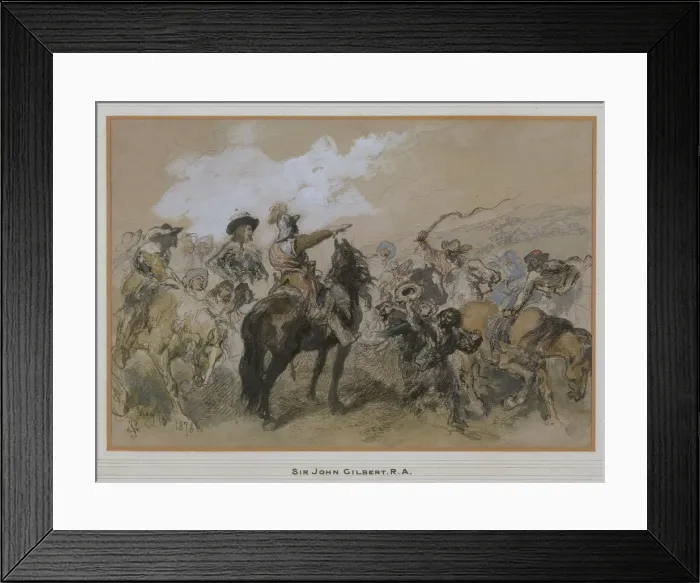 Framed Print : Horsemen at the time of Charles I, 1876. Artist: Sir John Gilbert Framed Print : Horsemen at the time of Charles I, 1876. Artist: Sir John Gilbert