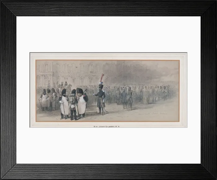 Framed Print : National Guard at The Tuileries, 1846?. Artist: Sir John Gilbert Framed Print : National Guard at The Tuileries, 1846?. Artist: Sir John Gilbert