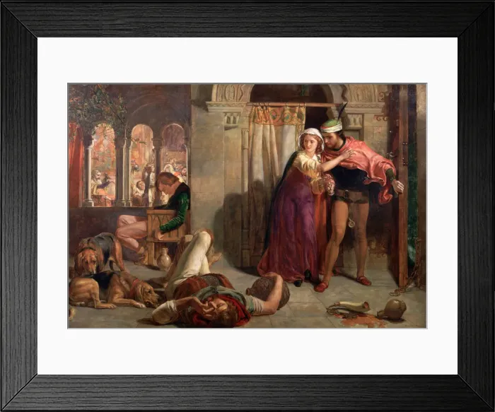 Framed Print : The Eve of St Agnes, 1848. Artist: William Holman Hunt Framed Print : The Eve of St Agnes, 1848. Artist: William Holman Hunt