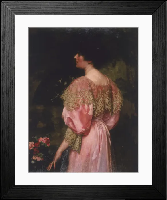 Framed Print : The Rose-Coloured Gown (Miss Giles), 1896. Artist: Charles HM Kerr Framed Print : The Rose-Coloured Gown (Miss Giles), 1896. Artist: Charles HM Kerr